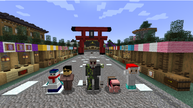 メタバースの世界を体験！ゲーム『Minecraft』内にみんなで年越しや初詣ができる『ドズル社神社』を期間限定で無料オープンのサブ画像2