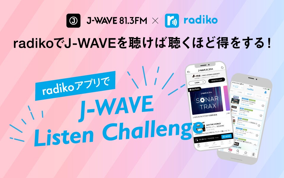radiko聴取データとJ-WAVEのデータ・プラットフォームCCP（CDP）を連携したラジオ業界初の試み！J-WAVEを聴けば聴くほど得する「J-WAVE Listen Challenge」スタートのサブ画像1