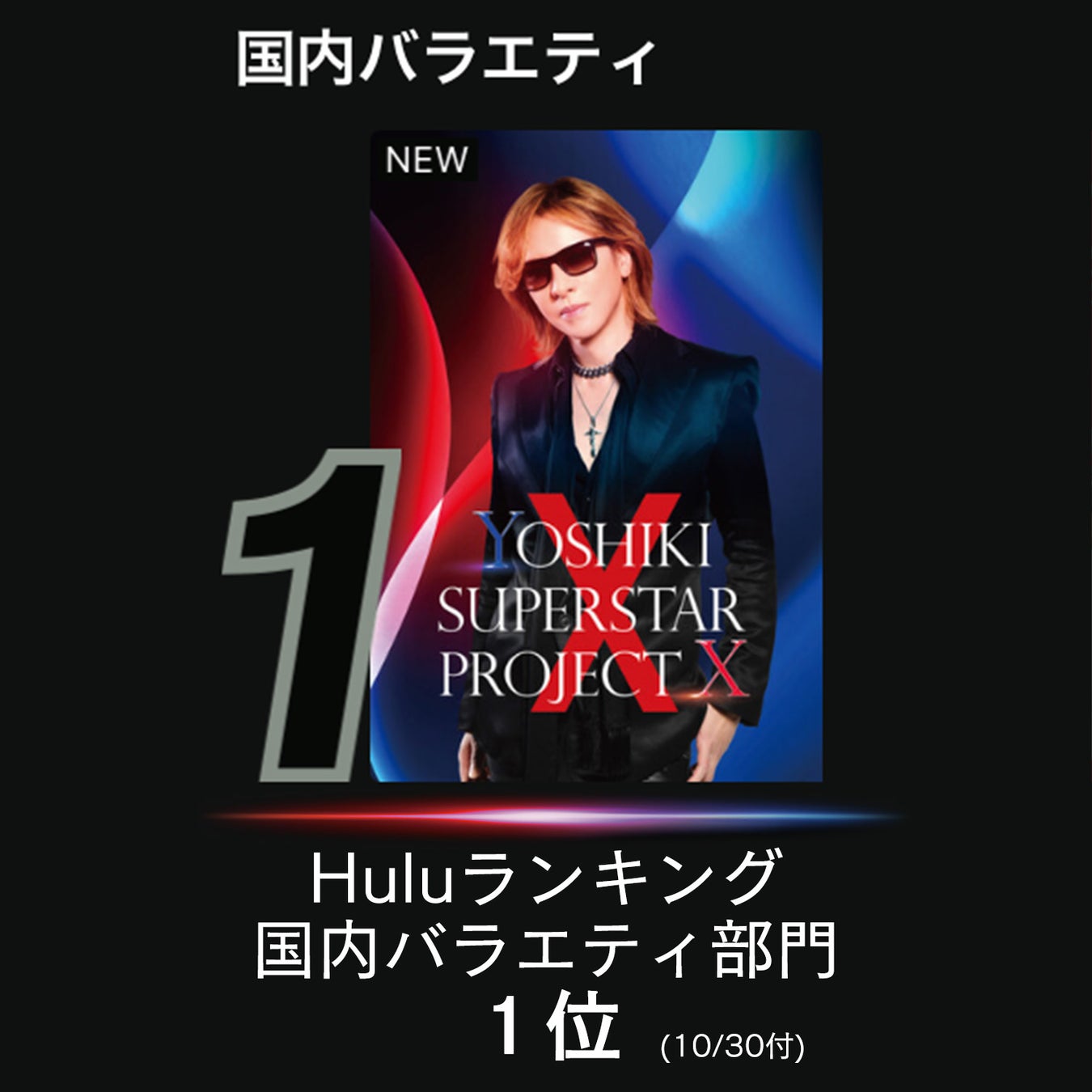 音楽史に残る前代未聞の無敵バンド＆ボーイズグループオーディション「YOSHIKI SUPERSTAR PROJECT X」、「Hulu」国内バラエティランキング1位獲得！（10/30時点）のサブ画像2