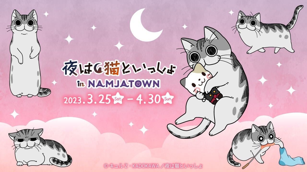アニメ『夜は猫といっしょ』シーズン2配信日決定！猫の日を祝し「新宿東口の猫」 3D ビジョンに巨大キュルガが登場！のサブ画像9