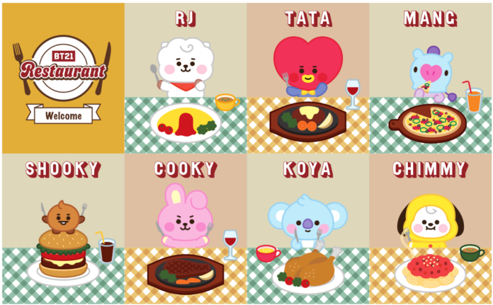 LINE FRIENDSのグローバル人気キャラクターブランド『BT21』オリジナルデザイン「Restaurant ～レストラン～」TSUTAYA限定商品が発売！のメイン画像