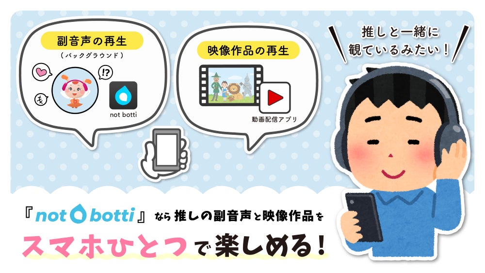 【副音声プラットフォーム】「推し」と一緒にアニメが楽しめるまったく新しいアプリ、『not botti』のアーリーアクセス版がO&P Media株式会社からリリースのサブ画像2