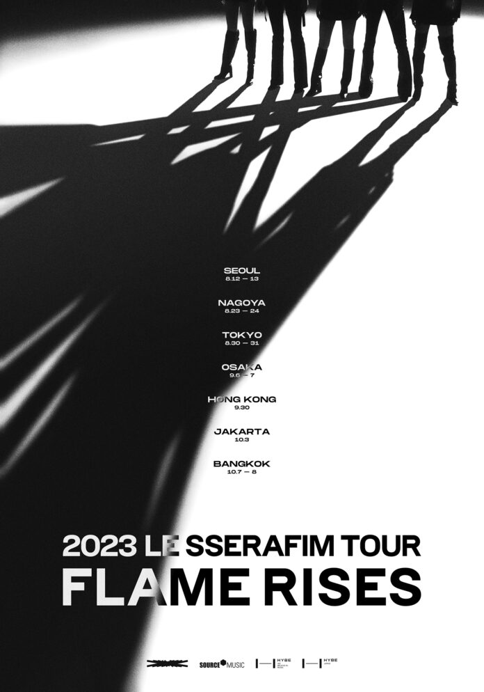 5人組グループLE SSERAFIM待望の初ツアー『2023 LE SSERAFIM TOUR ‘FLAME RISES’』開催決定！のメイン画像