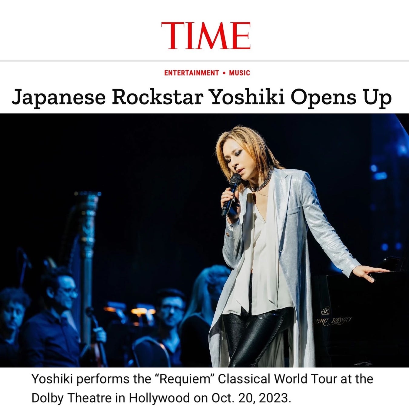 YOSHIKI 米「TIME」に登場“Yoshiki’s fame stretches beyond the borders of his home country.”のサブ画像1