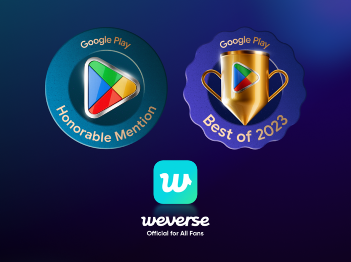 Weverse、「Google Play ベスト オブ 2023」ユーザー投票部門とエンターテイメント部門で同時受賞！のメイン画像