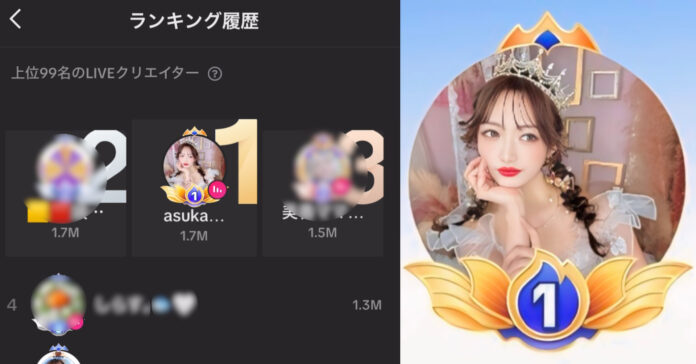 RainbowLIVE所属クリエイター『asuka 首長族』がTikTok LIVEの『日間ランキング』で1位を獲得！のメイン画像