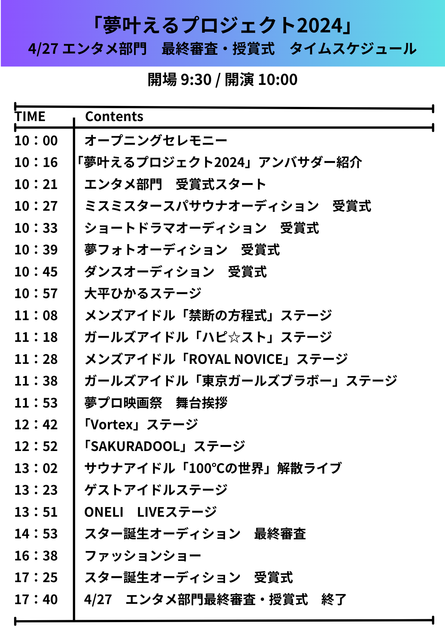 未来のスターが幕張で誕生！『夢叶えるプロジェクト2024』in ニコニコ超会議　エンタメ部門タイムスケジュール発表のサブ画像3