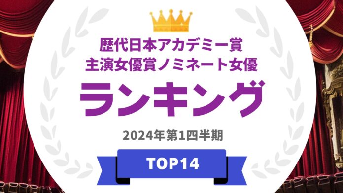 『タレントパワーランキング』が歴代の日本アカデミー賞主演女優賞ノミネート女優ランキングを発表！WEBサイト『タレントパワーランキング』ランキング企画第332弾！のメイン画像