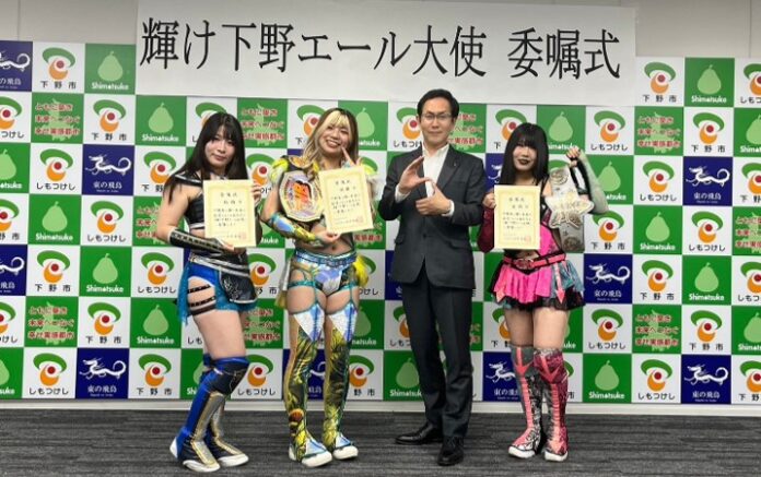 スターダムの羽南選手・吏南選手・妃南選手が栃木県下野市の《輝け下野エール大使》に選出のメイン画像