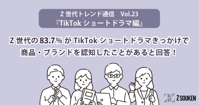Z世代の83.7%がTikTokショートドラマきっかけで商品・ブランドを認知したことがあると回答！〜Z総研トレンド通信vol.23『TikTokショートドラマ編』〜のメイン画像