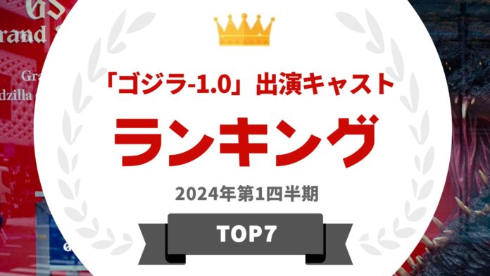 『タレントパワーランキング』が映画「ゴジラ-0.1」に出演しているタレントランキングを発表！WEBサイト『タレントパワーランキング』ランキング企画第334弾！のメイン画像