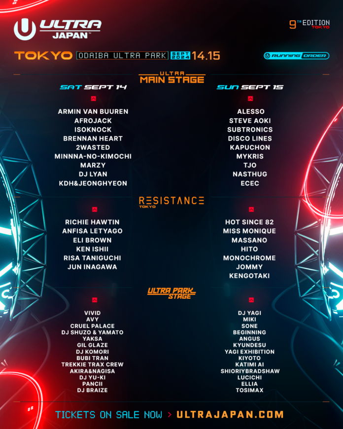 日本最大級 都市型ダンスミュージックフェスティバル「ULTRA JAPAN 2024」アーティスト出演日程発表！のメイン画像