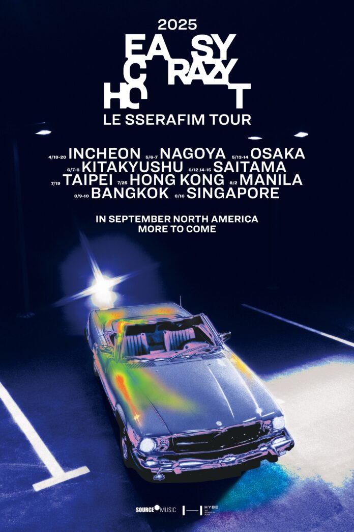 世界で活躍する5人組グループLE SSERAFIM、初のワールドツアー『2025 LE SSERAFIM TOUR ‘EASY CRAZY HOT’』開催決定！のメイン画像