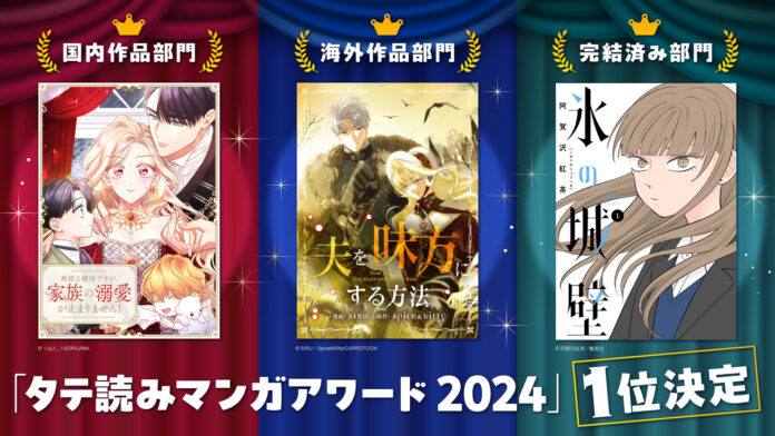 「タテ読みマンガアワード 2024」結果発表！国内作品部門1位は「無能な継母ですが、家族の溺愛が止まりません！」海外作品部門1位は「夫を味方にする方法」完結済み部門1位は「氷の城壁」のメイン画像